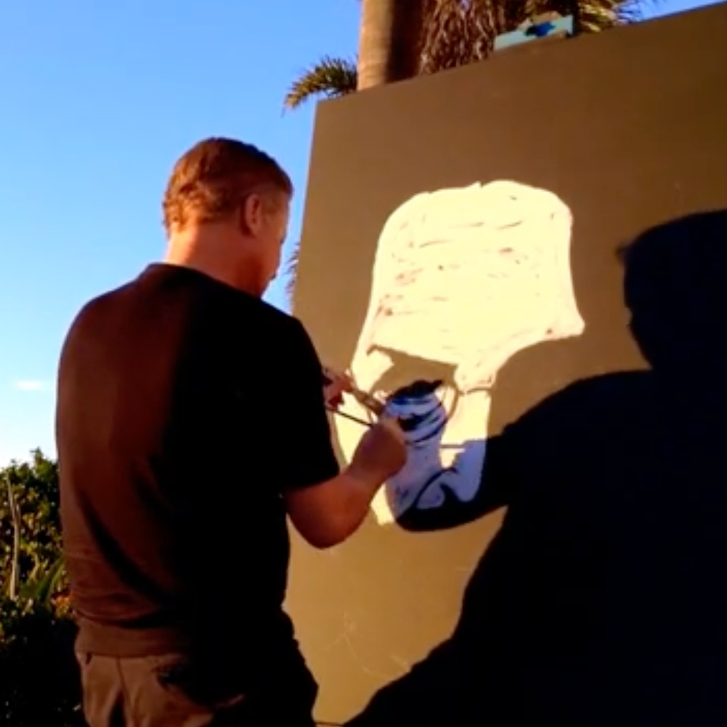 Scott Shellstrom painting a fast painting in 5 minutes.